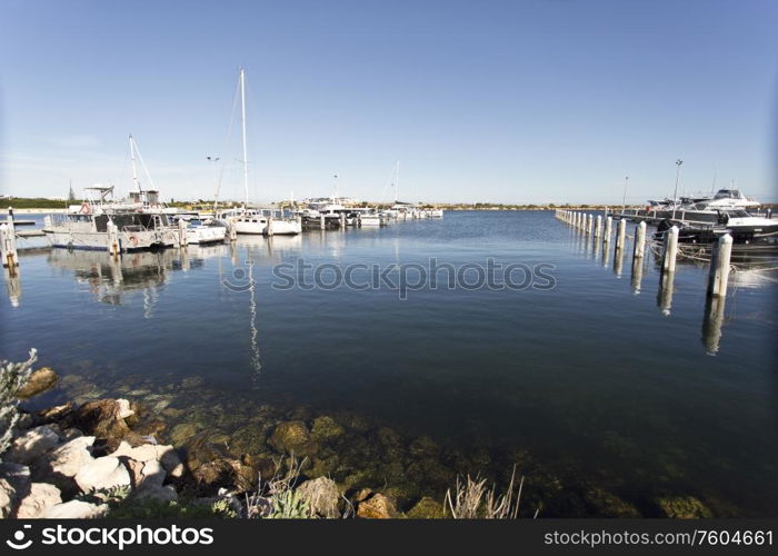 The modern jetty in the marina of Jurien Bay, Western Australia
