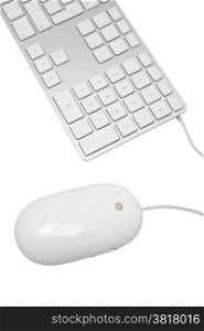 The modern keyboard and the mouse for a computer