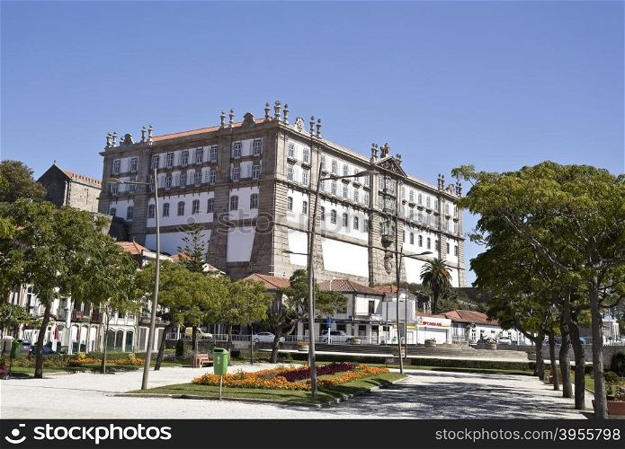 The Monastery of Santa Clara, seen from the Republic Square in Vila do Conde, Portugal