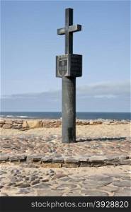 The monument at Cape Cross on the coast of Namibia