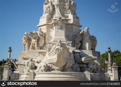 the Monument at the Parca Marques de Pompal in Baixa in the City of Lisbon in Portugal. Portugal, Lisbon, October, 2021