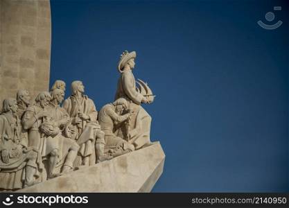 the monument of Discoveries or Pedaro dos Descobrimentos in Belem near the City of Lisbon in Portugal. Portugal, Lisbon, October, 2021