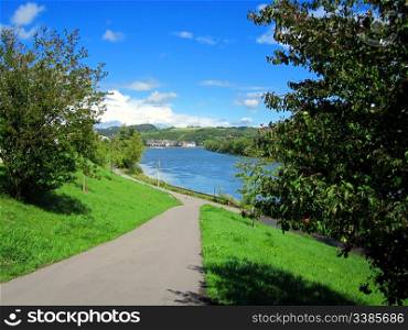 The Moselle River between Mertert and Wasserbillig, Luxembourg, Europe