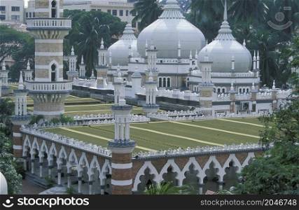 the Mosque of Masjid Jamek in the city of Kuala Lumpur in Malaysia. Malaysia, Kuala Lumpur, August, 1997