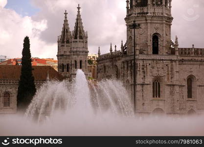 the Mosteiro dos Jeronimos in Belem in the city of Lisbon in Portugal in Europe.. EUROPE PORTUGAL LISBON BELEM JERONIMOS MONASTERY