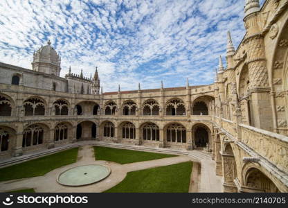 the Mosteiro dos Jeronimos in Belem near the City of Lisbon in Portugal. Portugal, Lisbon, October, 2021