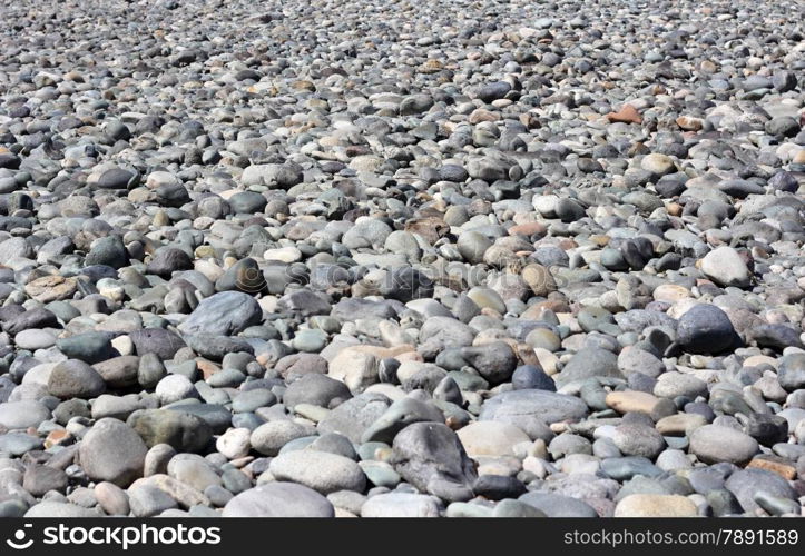 The mound of stones on the bottom of dried-up river