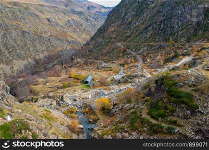 the mountain landscape in the French Pyrenees