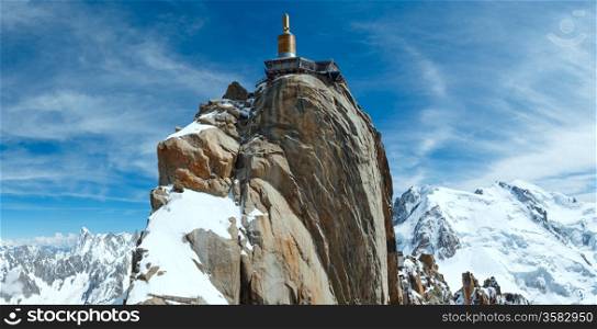 The mountain top station of the Aiguille du Midi in Chamonix, France.