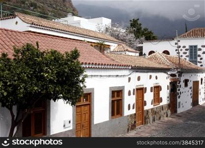 the mountain Village of Santa Lucia in the centre of the Canary Island of Spain in the Atlantic ocean.. EUROPE CANARY ISLAND GRAN CANARY