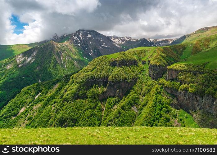 The mountains covered with greens are very picturesque in the Caucasus! Trip to Georgia in June