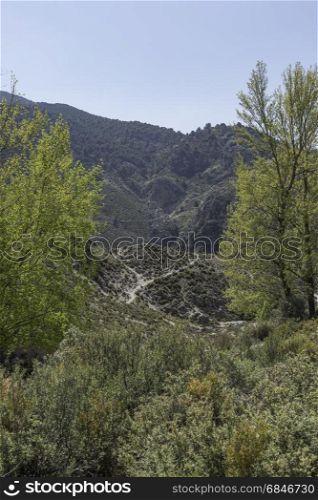 the mountains of andalusia in spain near Zuheros Village. mountains landscape in andalusia spain