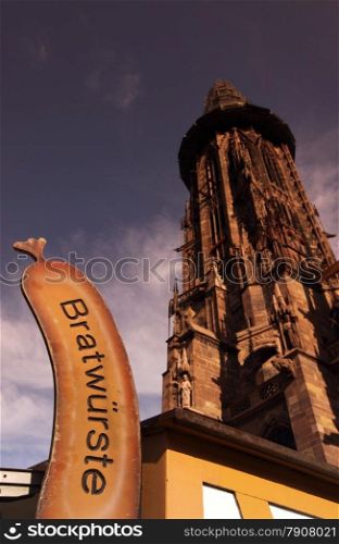 the muenster church in the old town of Freiburg im Breisgau in the Blackforest in the south of Germany in Europe.