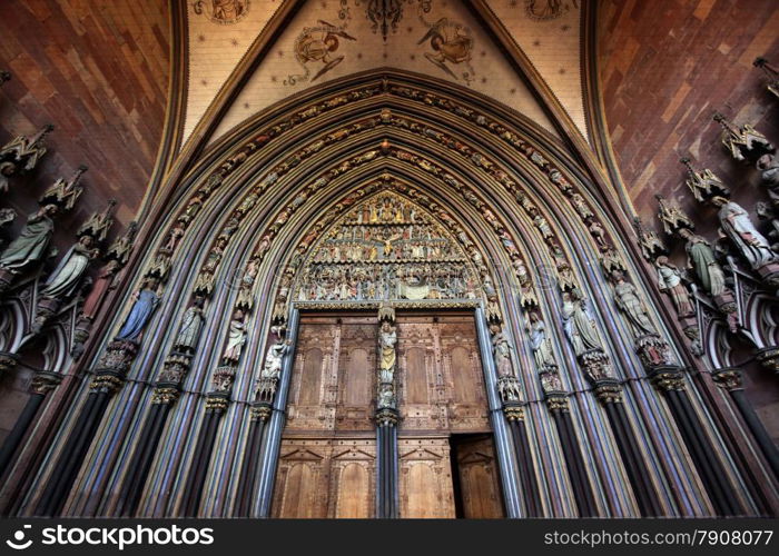 the muenster church in the old town of Freiburg im Breisgau in the Blackforest in the south of Germany in Europe.