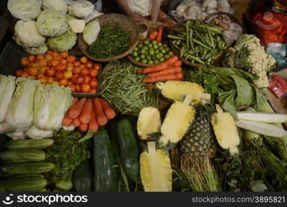 the municipal market in the city of Myeik in the south in Myanmar in Southeastasia.. ASIA MYANMAR BURMA MYEIK MARKET