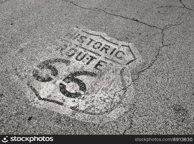 The mythical Route 66 sign in Texas, USA.