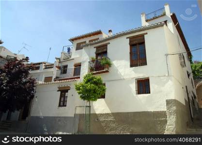 The Narrow hilly streets of Granada, Spain.