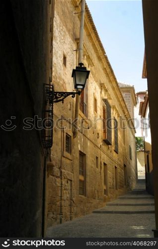 The Narrow hilly streets of Granada, Spain.