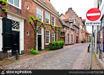 The Narrow Street in the Dutch City of Amersfoort