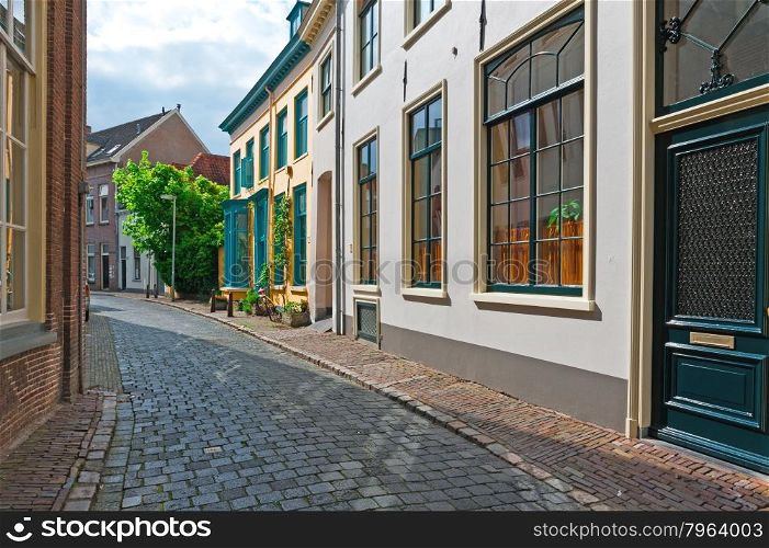 The Narrow Street in the Dutch City of Zutphen