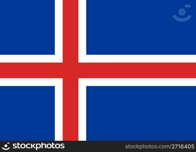 The national flag of Iceland