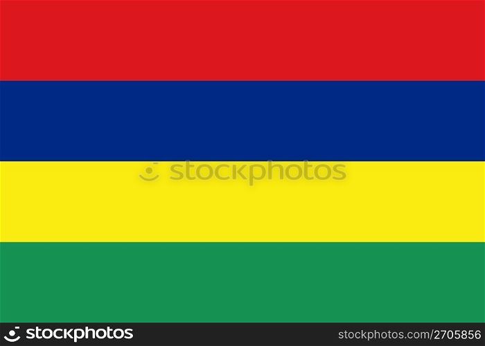 The national flag of Mauritius