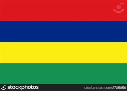The national flag of Mauritius
