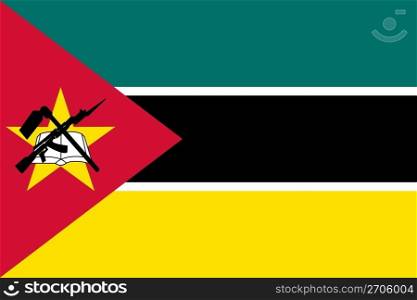 The national flag of Mozambique