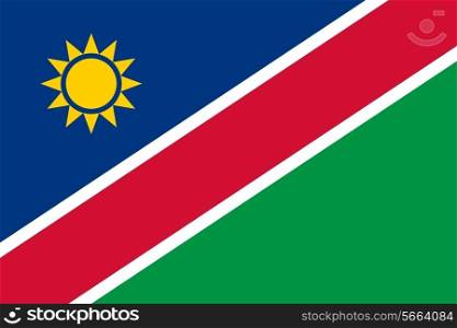 The national flag of Namibia