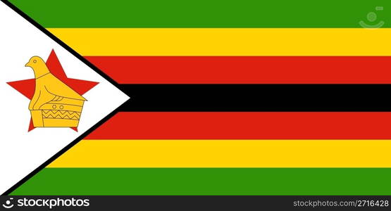 The national flag of Zimbabwe