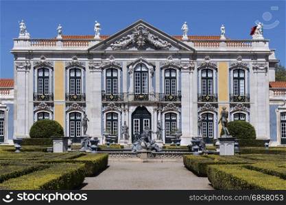 The National Palace of Queluz - Lisbon - Portugal. The Ceremonial Facade of the Corps de Logis designed by Oliveira.