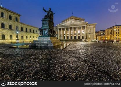 The National Theatre of Munich, Located at Max-Joseph-Platz Square in the Morning, Munich, Bavaria, Germany