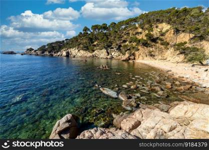 The natural beauty of Mediterranean landscapes. Costa Brava, near small town Palamos, Spain