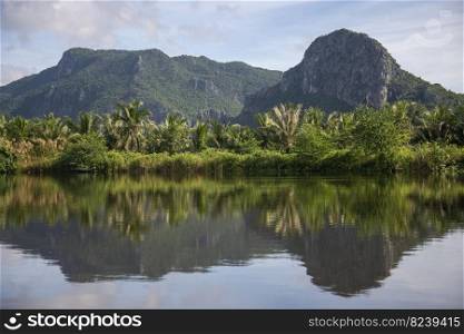 the Nature and Landscape at the Village of Khao Daeng at the Hat Sam Roi Yot in the Province of Prachuap Khiri Khan in Thailand,  Thailand, Hua Hin, November, 2022. THAILAND PRACHUAP SAM ROI YOT KHAO DAENG