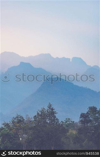 the nature landscape view with sunset