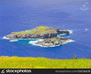 The nature of Easter Island, landscape, vegetation and coast.. nature of Easter Island, landscape, vegetation and coast.