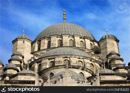 The New Mosque (Turkish: Yeni Valide Camii) historic architecture in Istanbul, Turkey