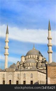 The New Mosque (Turkish: Yeni Valide Camii) historic architecture in Istanbul, Turkey