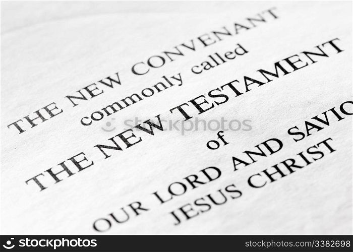 The New Testament in the christian bible - macro detail