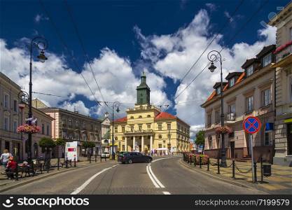 The new Town Hall is a building in the style of classicism, built in 1827-1828 on the site of the former monastery of the bare Carmelites in Lublin. Poland
