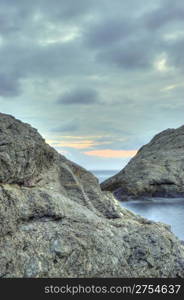 The night sea. The night sea. The sea photographed at a dawn with long endurance. Crimea, Ukraine