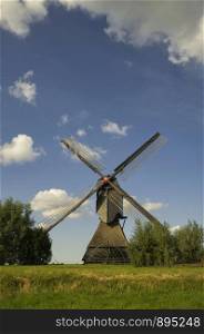 The Noordeveldse windmill near Dussen in the Dutch province Noord-Brabant. The Noordeveldse windmill