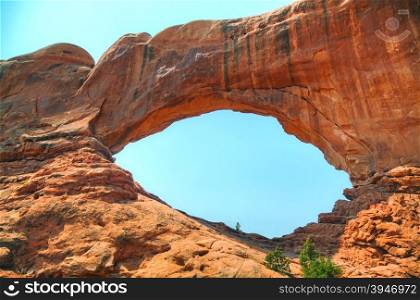 The North Window Arch at the Arches National Park in Utah, USA