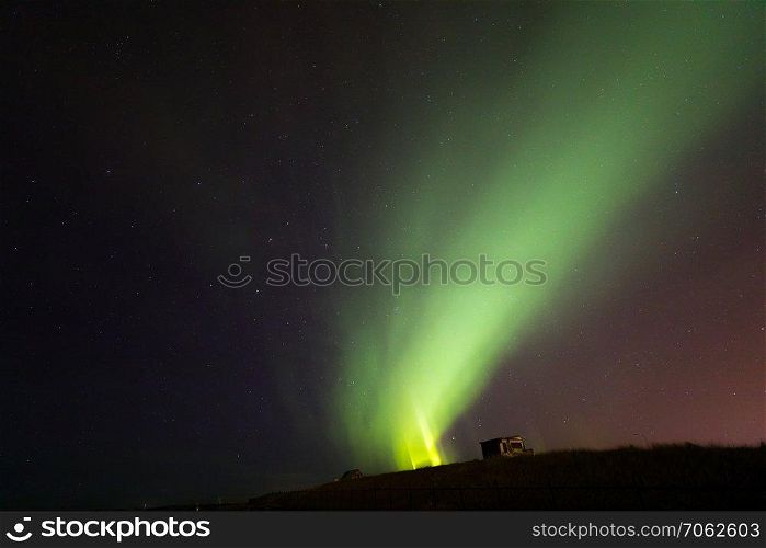 The Northern Light Aurora borealis at Keflavik Reykjavik area  Iceland
