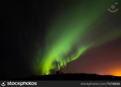 The Northern Light Aurora borealis at Keflavik Reykjavik area Iceland