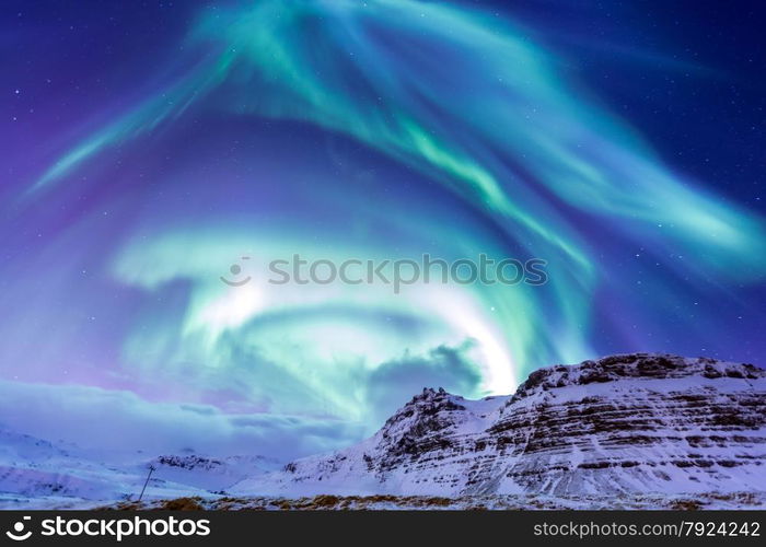 The Northern Light Aurora borealis at Kirkjufell Iceland