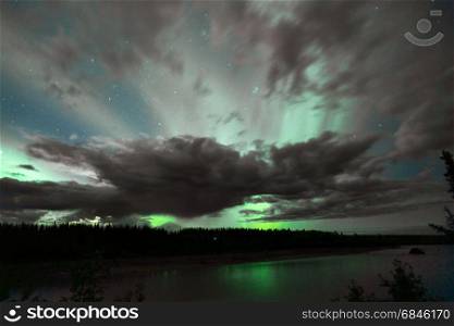 The Northern Lights appear in remote country also called the Aurora Borealis