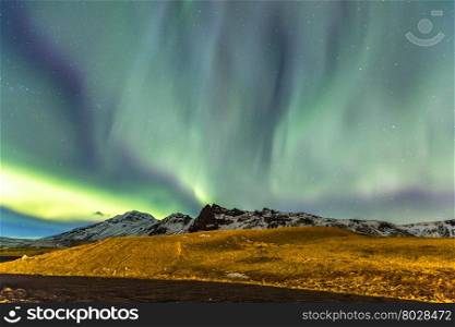 The Northern Lights Aurora borealis at Vik Iceland