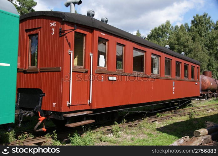 The old carriage from narrow-gauge road