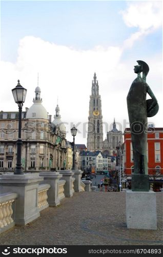 The old center of Antwerp Belgium